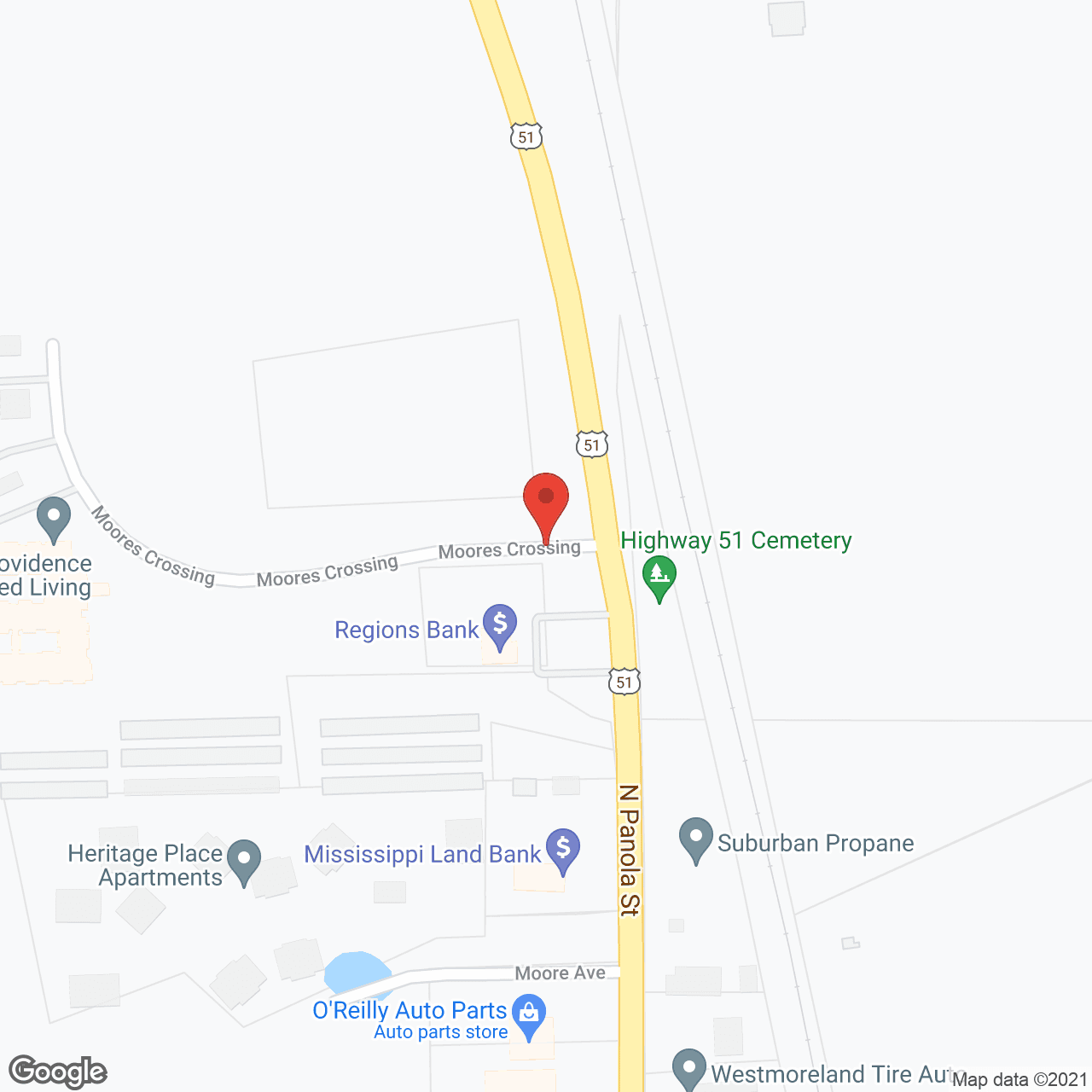 Map of the neighborhood around Providence Assisted Living of Senatobia