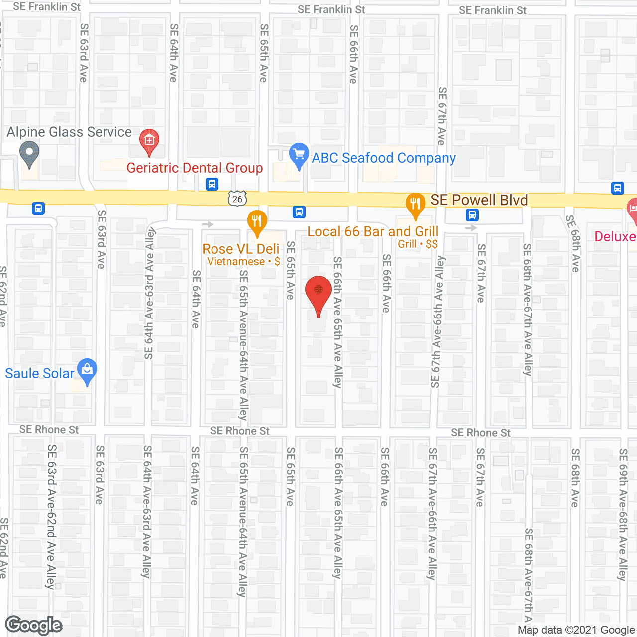 Map of the neighborhood around Lidia's Adult Care Home