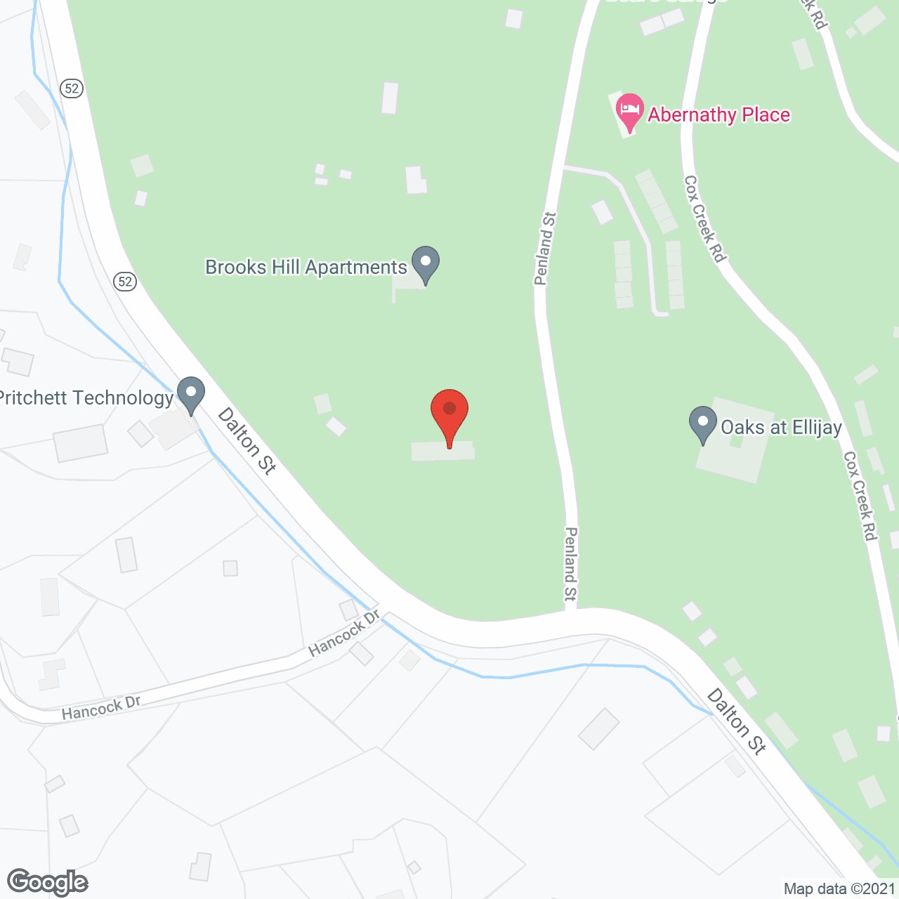 Map of the neighborhood around Oaks at Ellijay