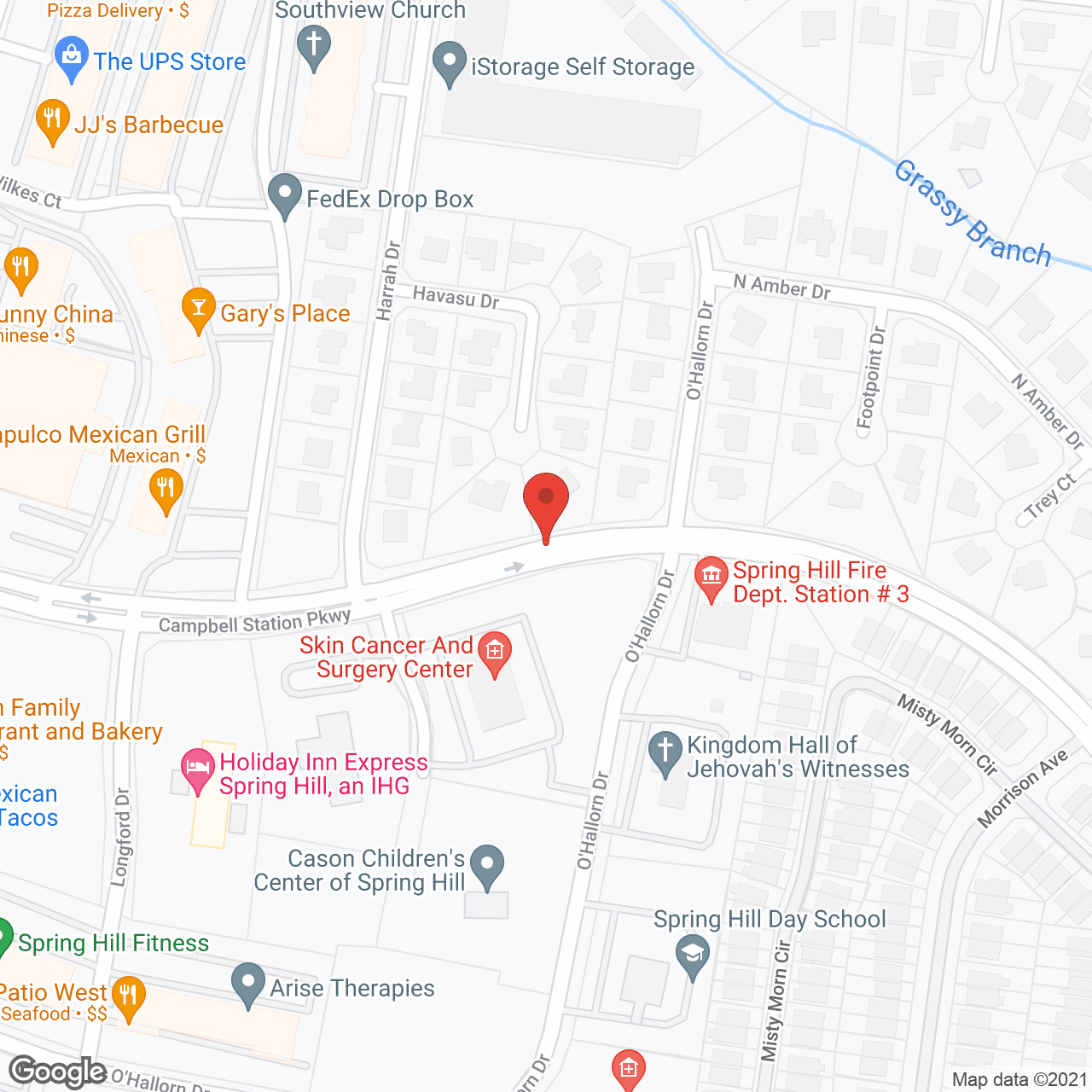 Map of the neighborhood around Willow Springs and Arbors at Willow Springs