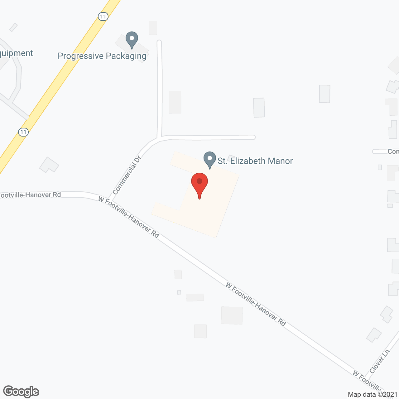 Map of the neighborhood around St Elizabeth Manor