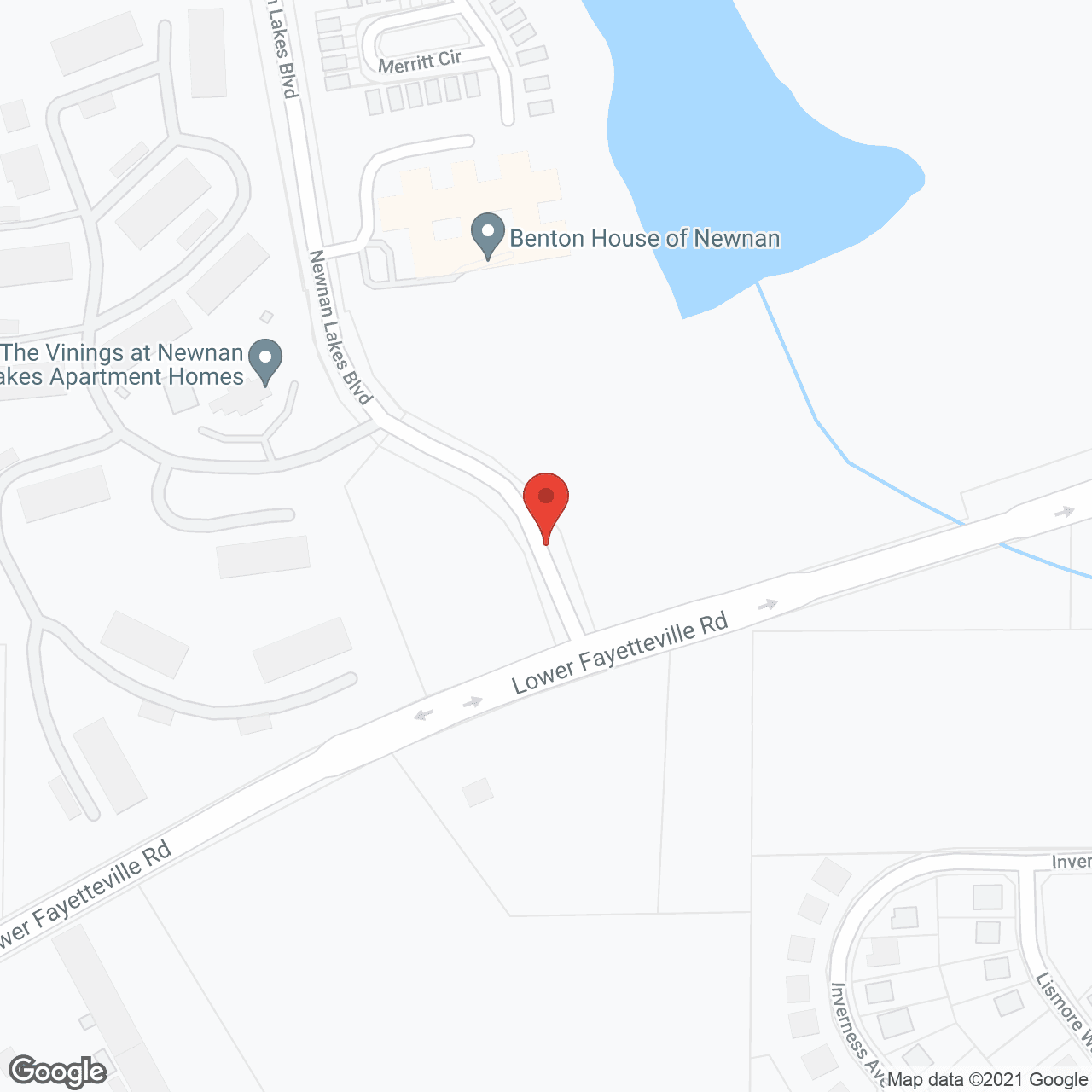 Map of the neighborhood around Benton House of Newnan Lakes