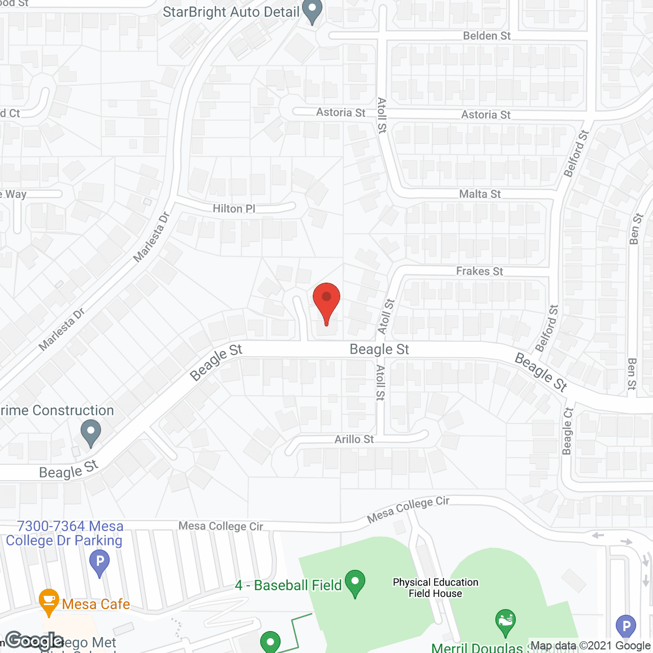 Map of the neighborhood around Carmona Residence