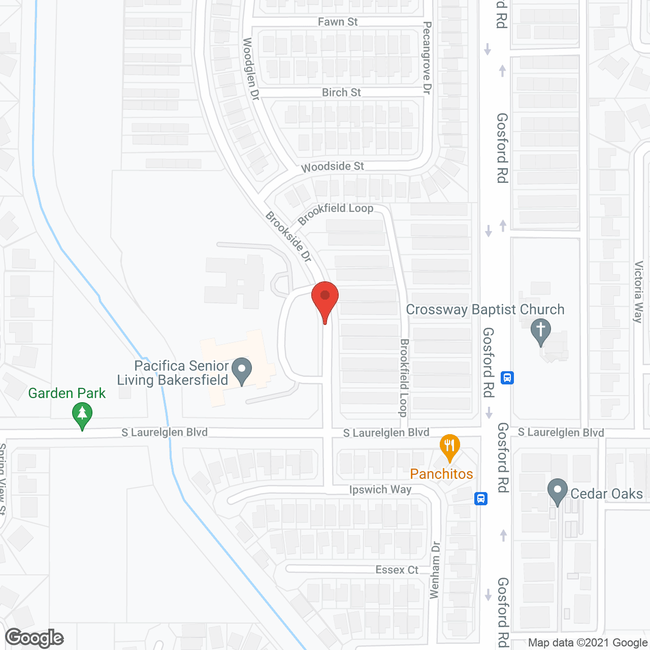 Map of the neighborhood around Pacifica Senior Living Bakersfield