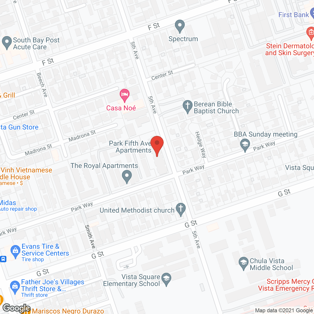 Map of the neighborhood around Park 5th Avenue
