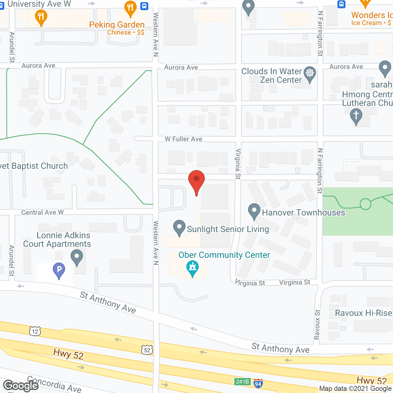 Map of the neighborhood around Sunlight Senior Living