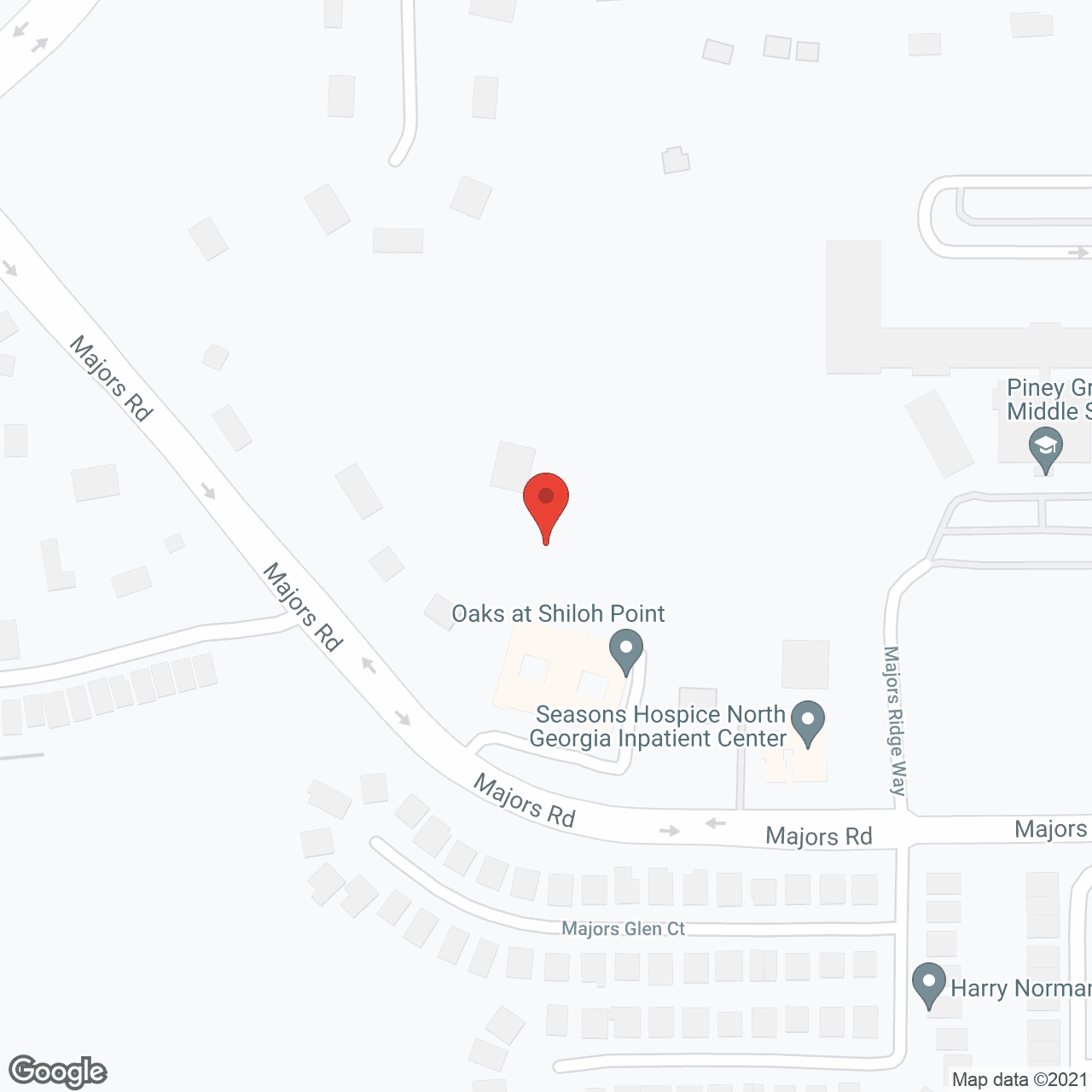 Map of the neighborhood around Oaks at Shiloh Point