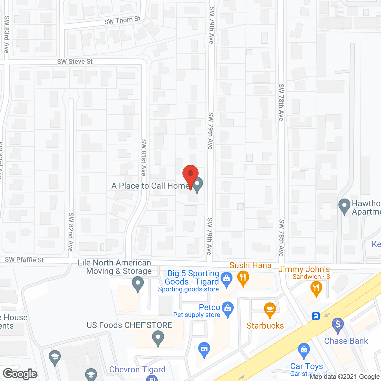 Map of the neighborhood around Tigard Garden Adult Care Home