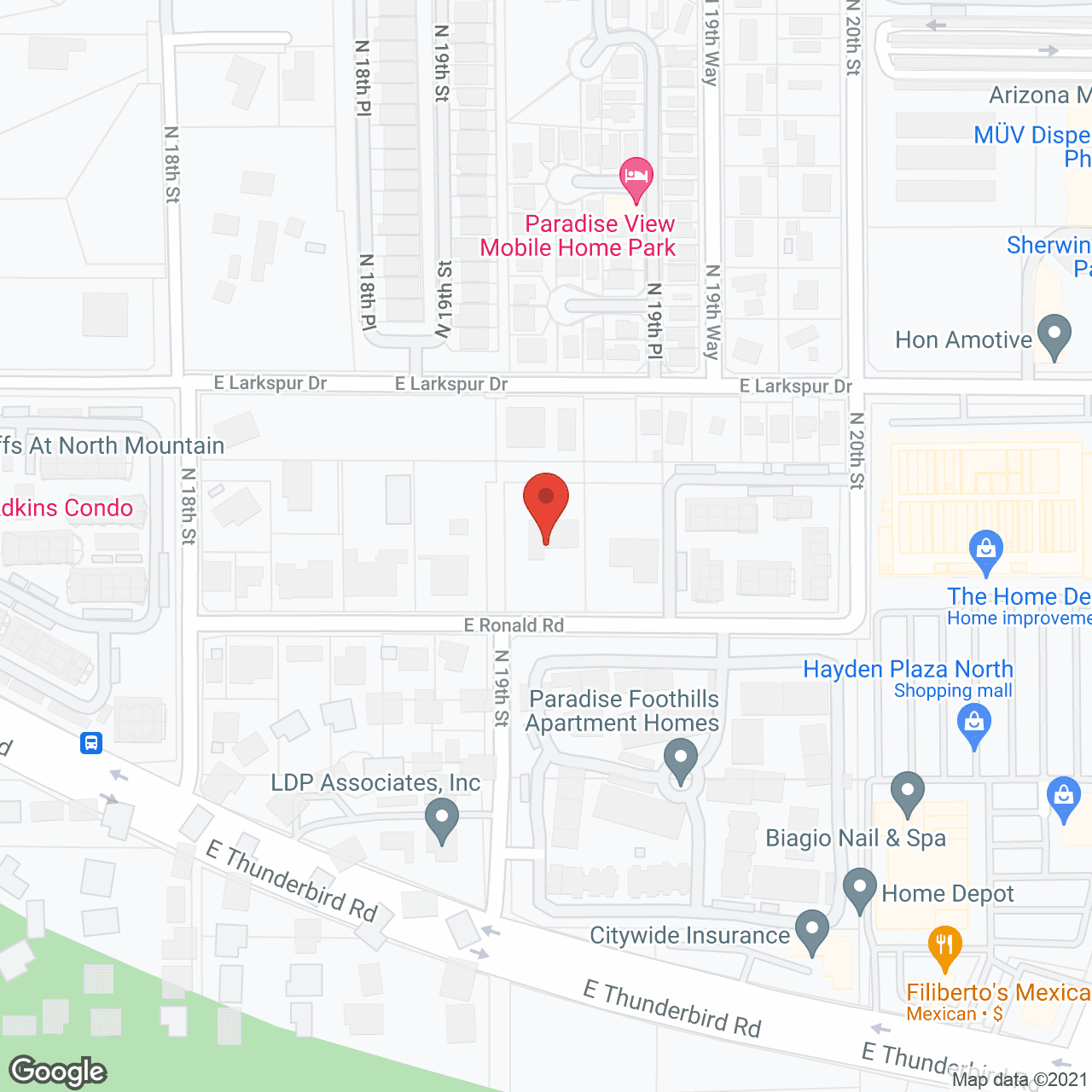 Map of the neighborhood around Ronald Home Care