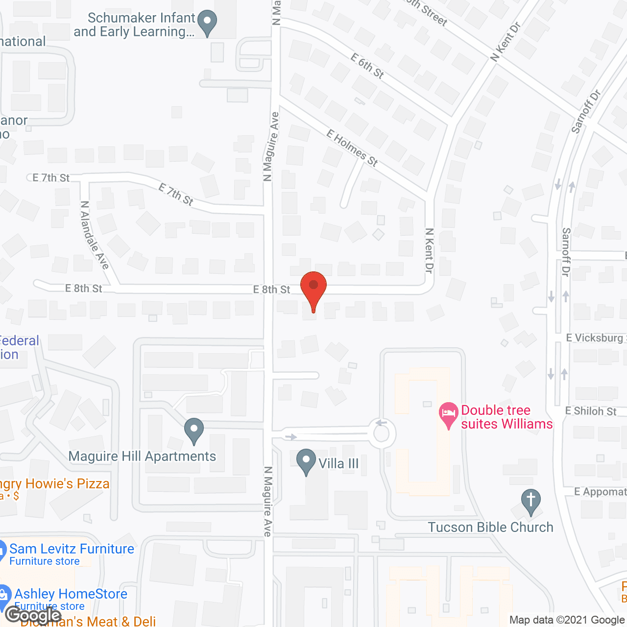 Map of the neighborhood around Gentlemen's Inn I