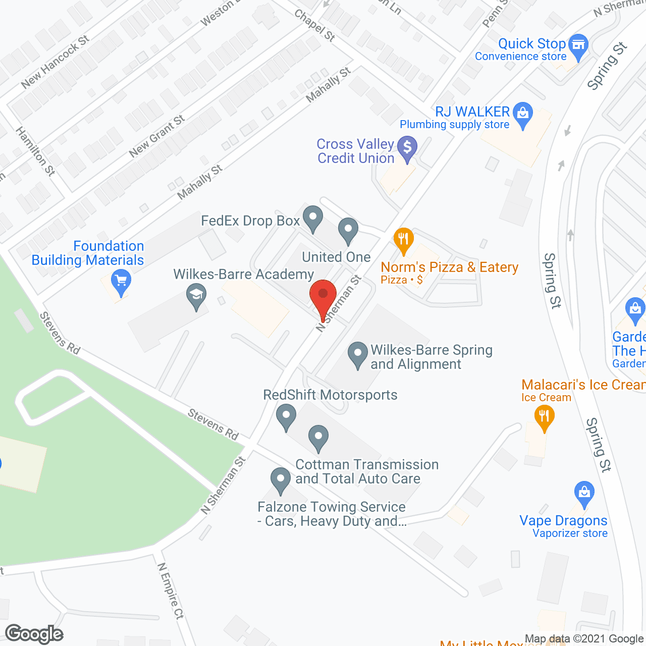 Map of the neighborhood around North Penn Manor