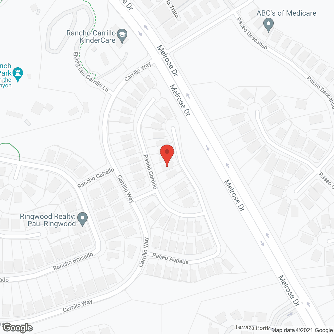 Map of the neighborhood around Carlsbad Elderly Care