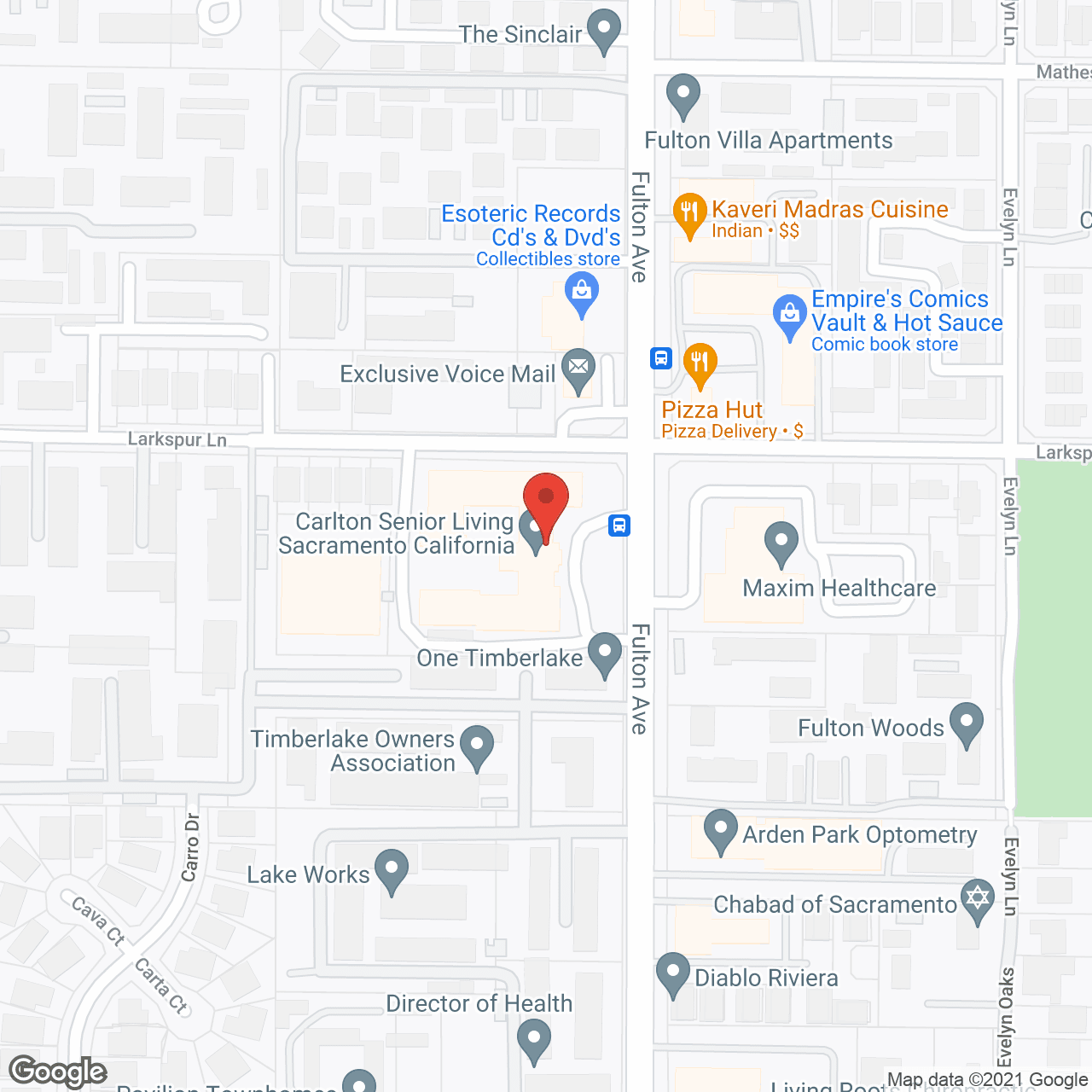 Map of the neighborhood around Crown Plaza of Sacramento