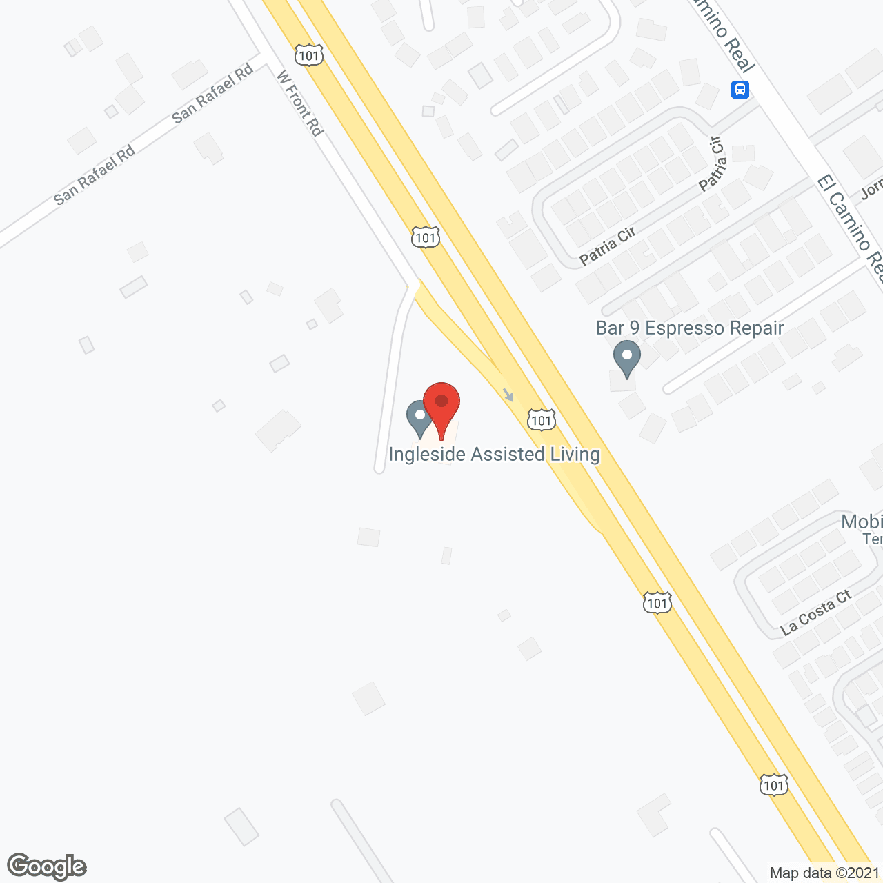Map of the neighborhood around Ingleside Assisted Living