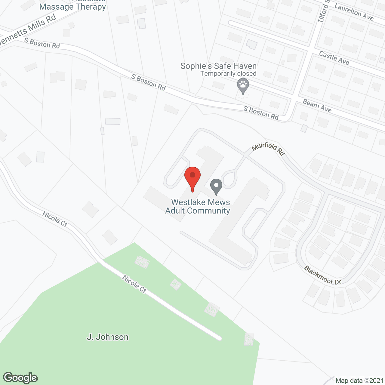 Map of the neighborhood around Westlake Mews