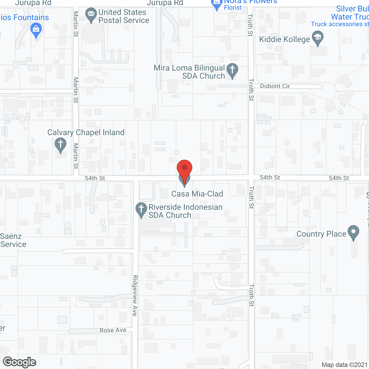 Map of the neighborhood around Casa Mia