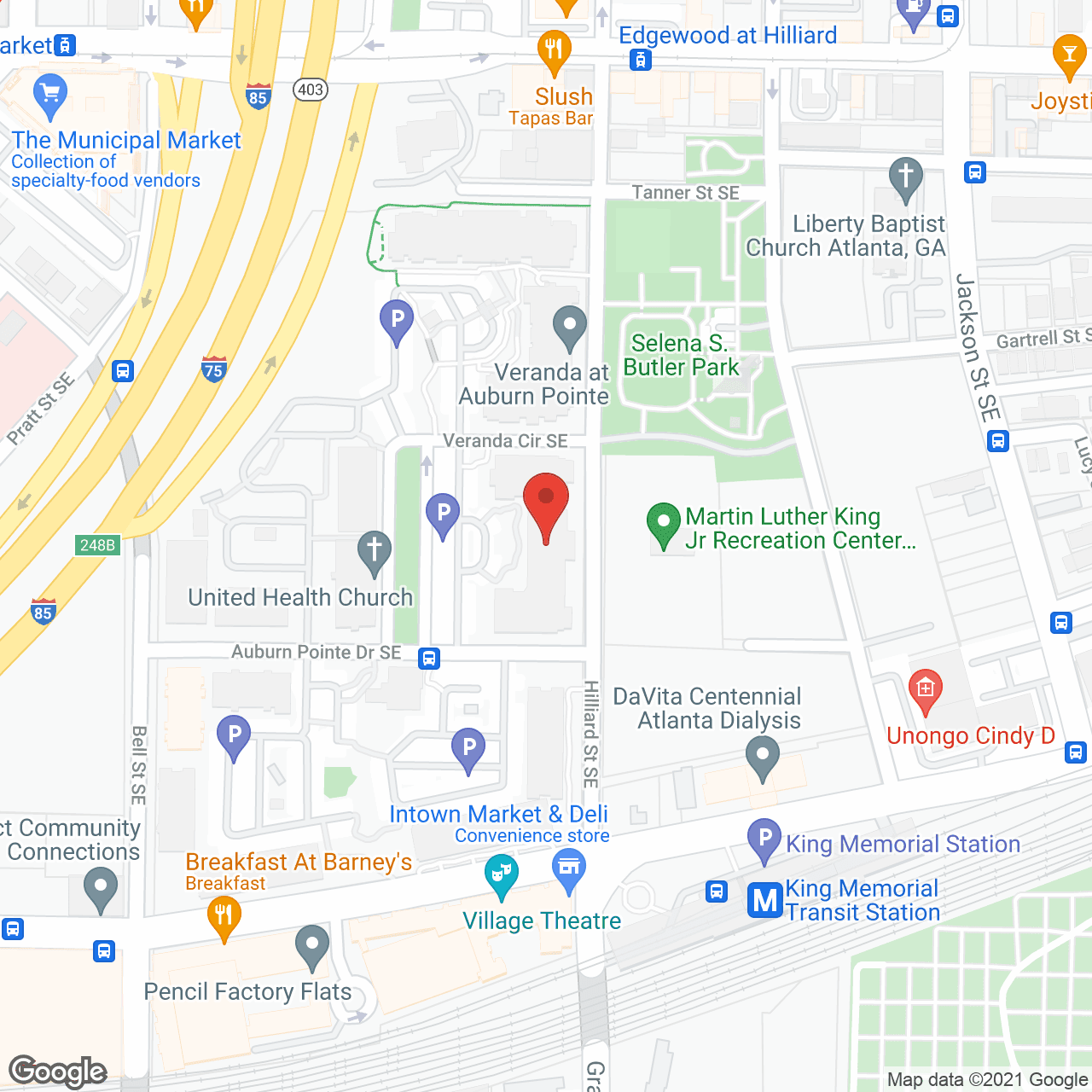 Map of the neighborhood around Veranda at Auburn Point
