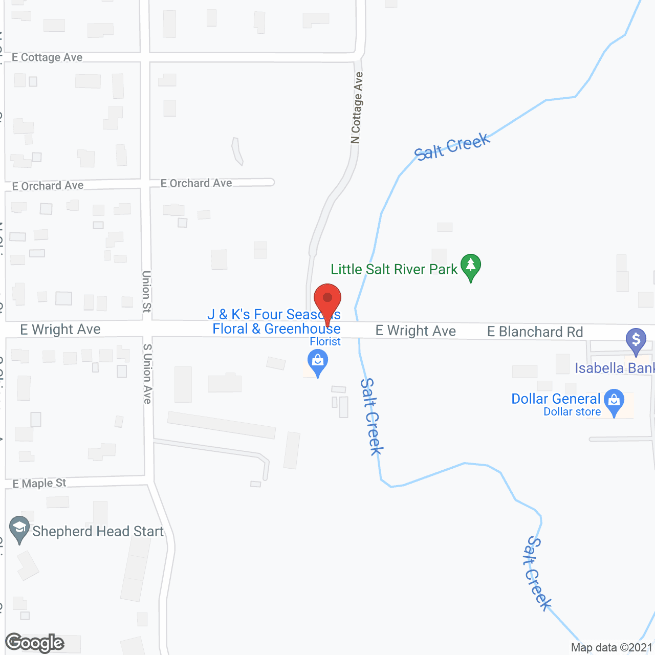 Map of the neighborhood around Maple Lane Senior Care