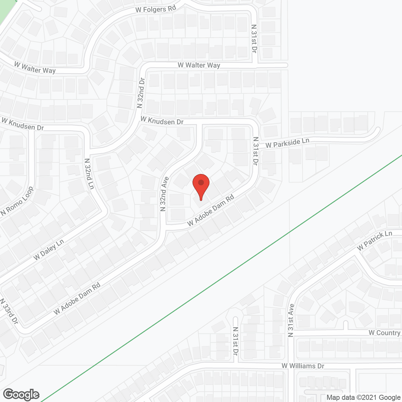 Map of the neighborhood around Paseo Highlands ALH