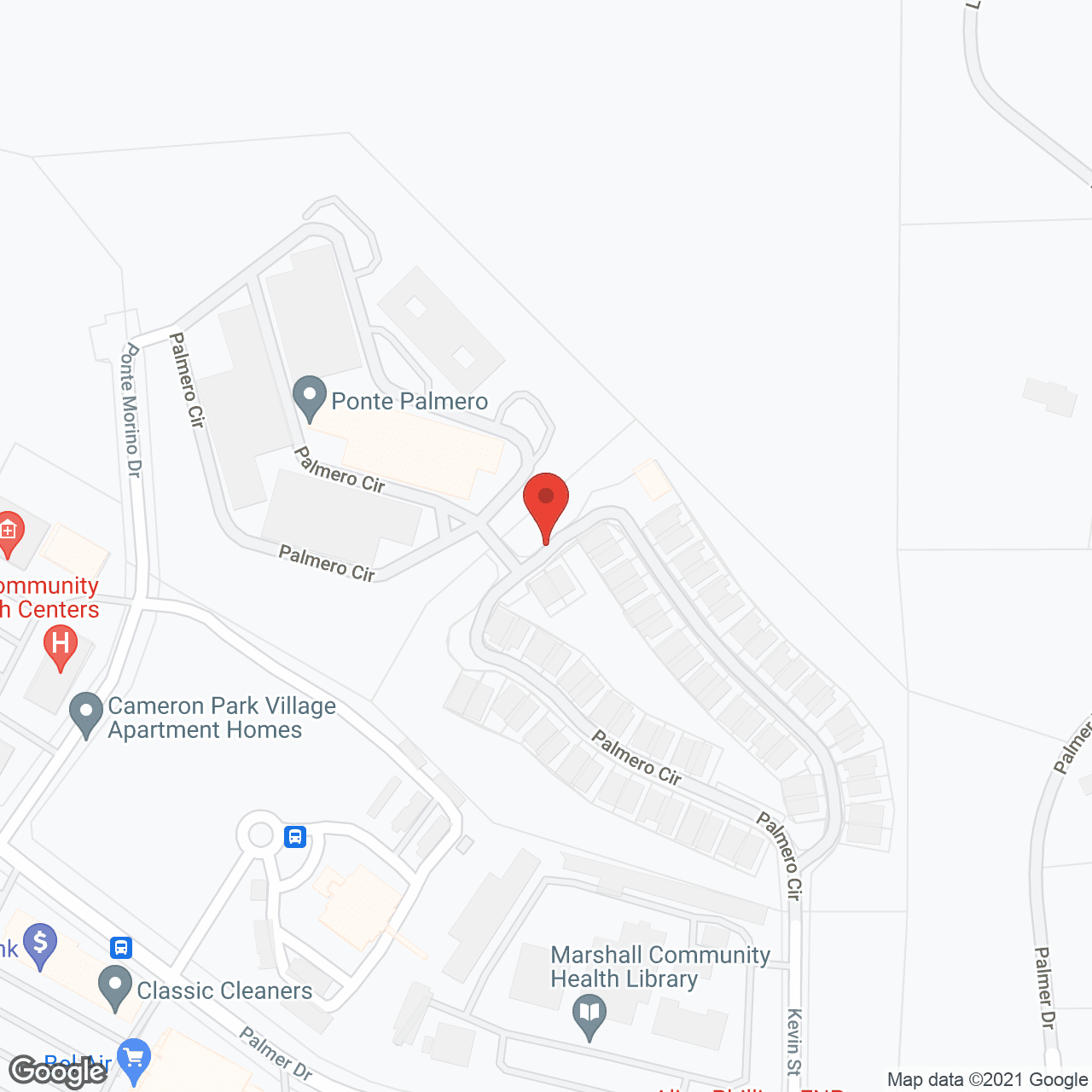 Map of the neighborhood around Ponte Palmero