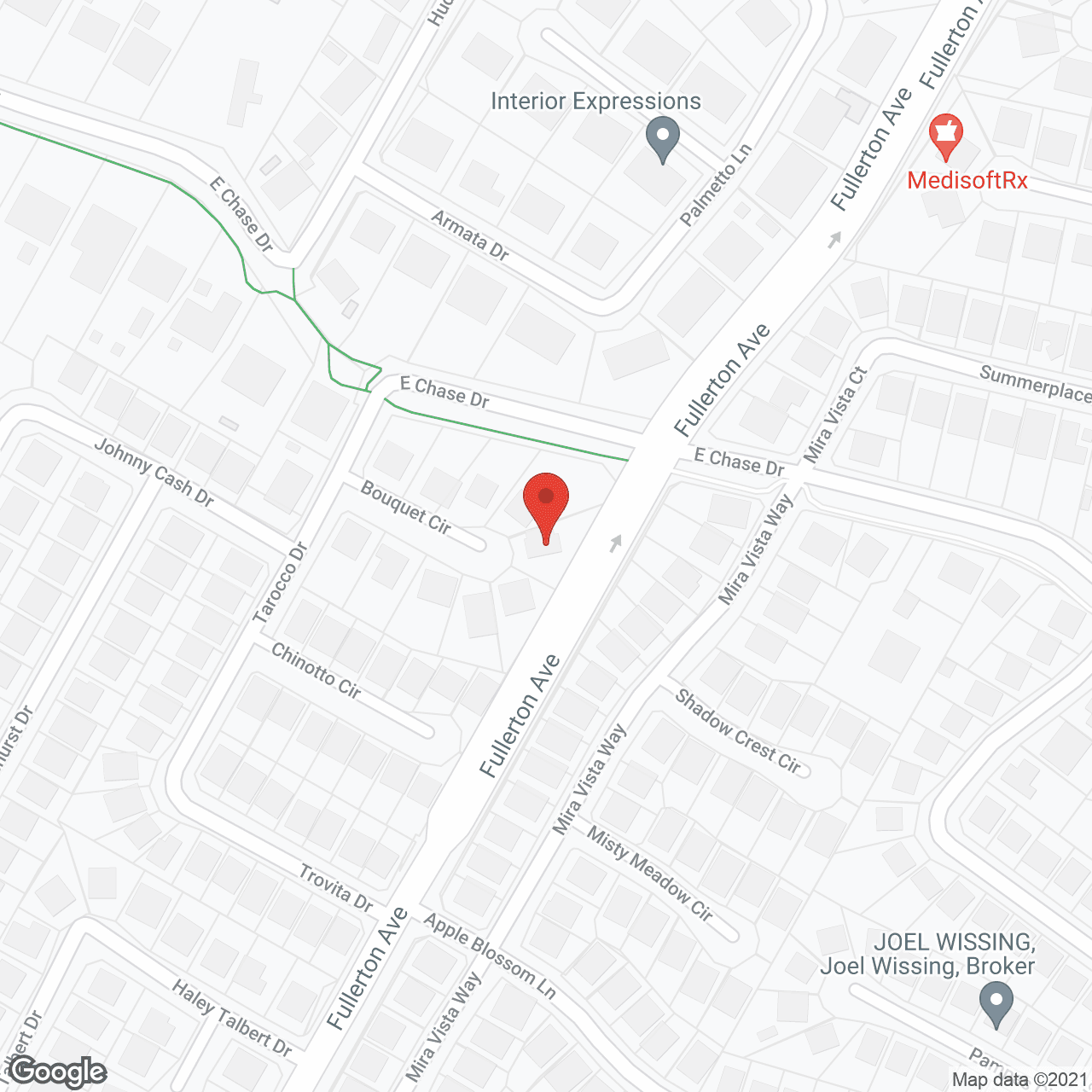 Map of the neighborhood around Simone's Board and Care