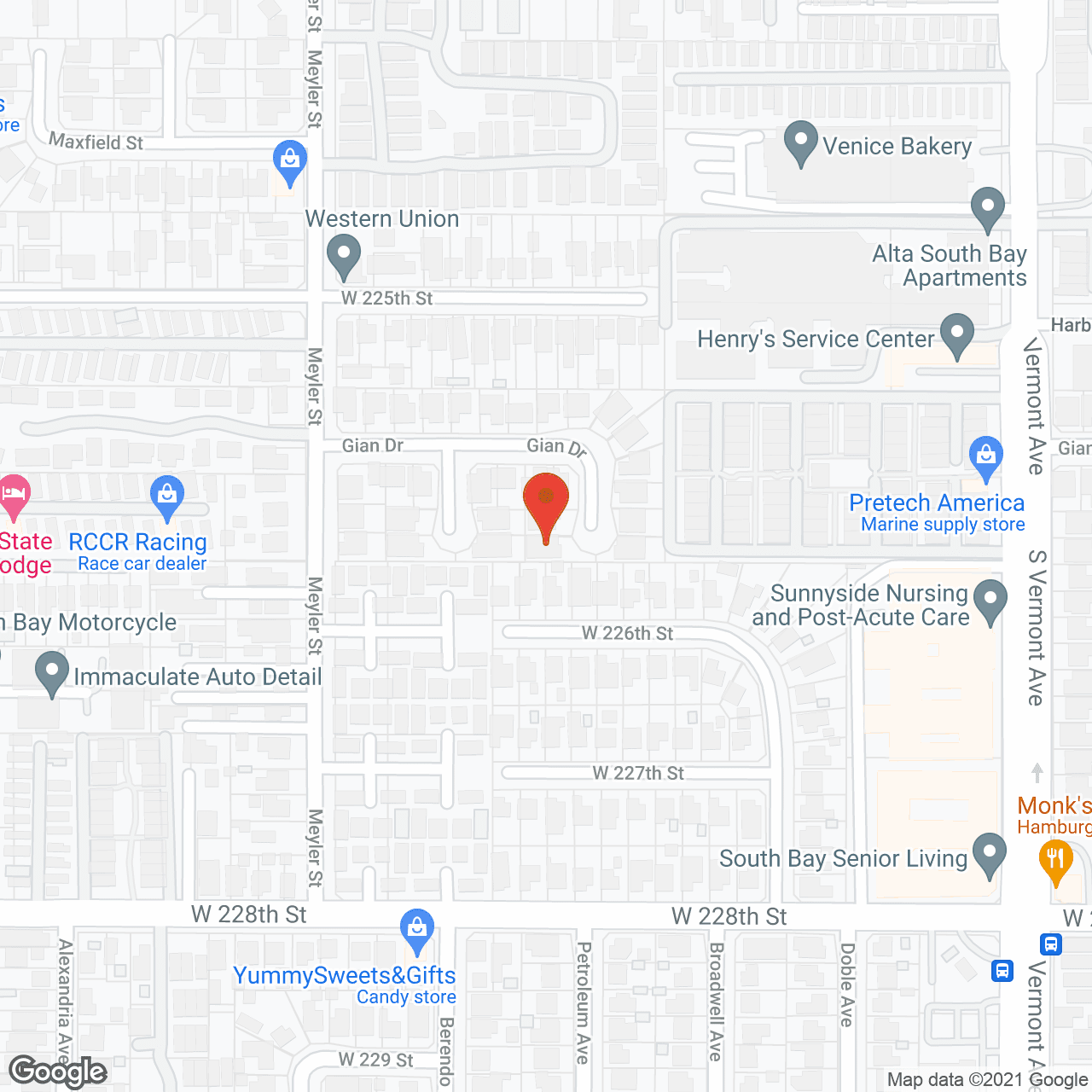 Map of the neighborhood around Harline Court