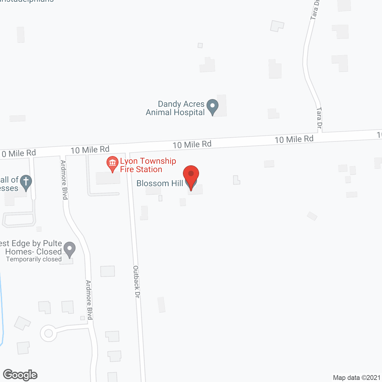 Map of the neighborhood around Blossom Hill #1