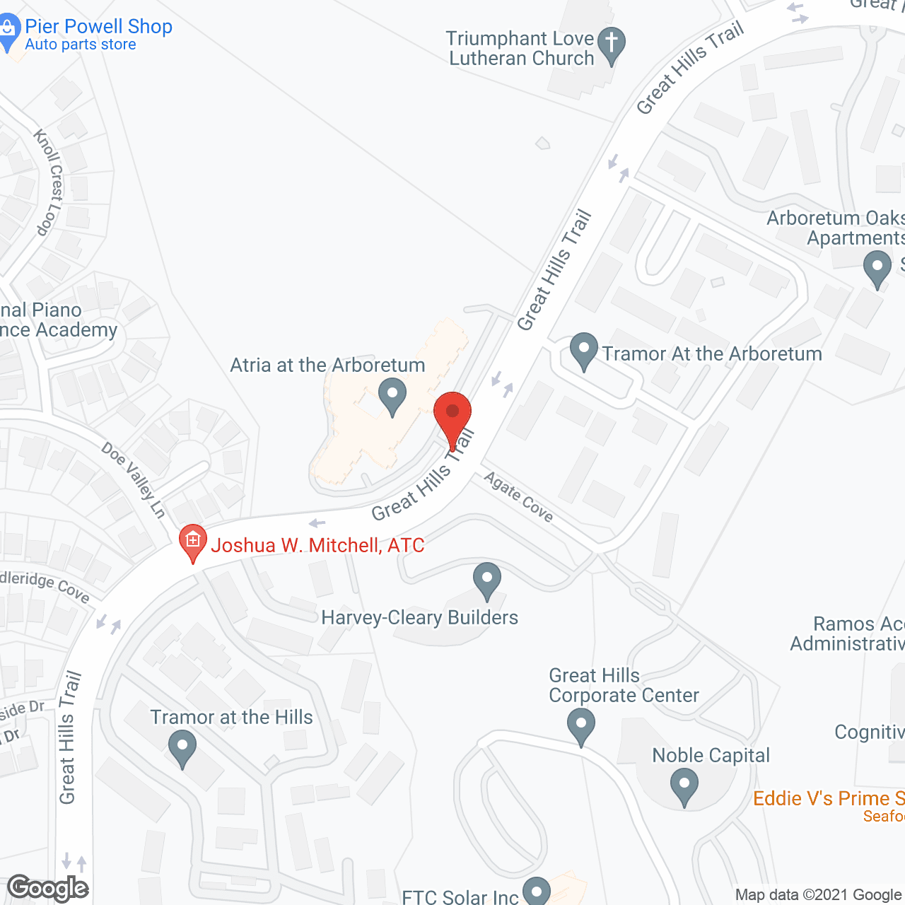 Map of the neighborhood around Atria at the Arboretum