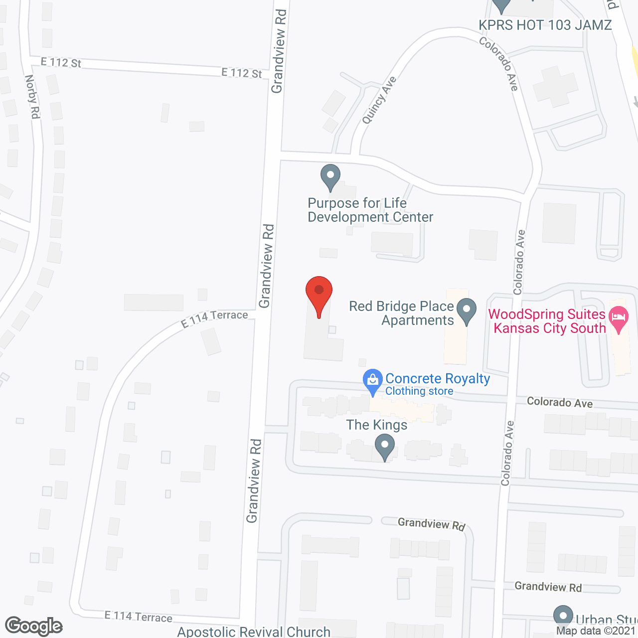 Map of the neighborhood around K. David Cole Place