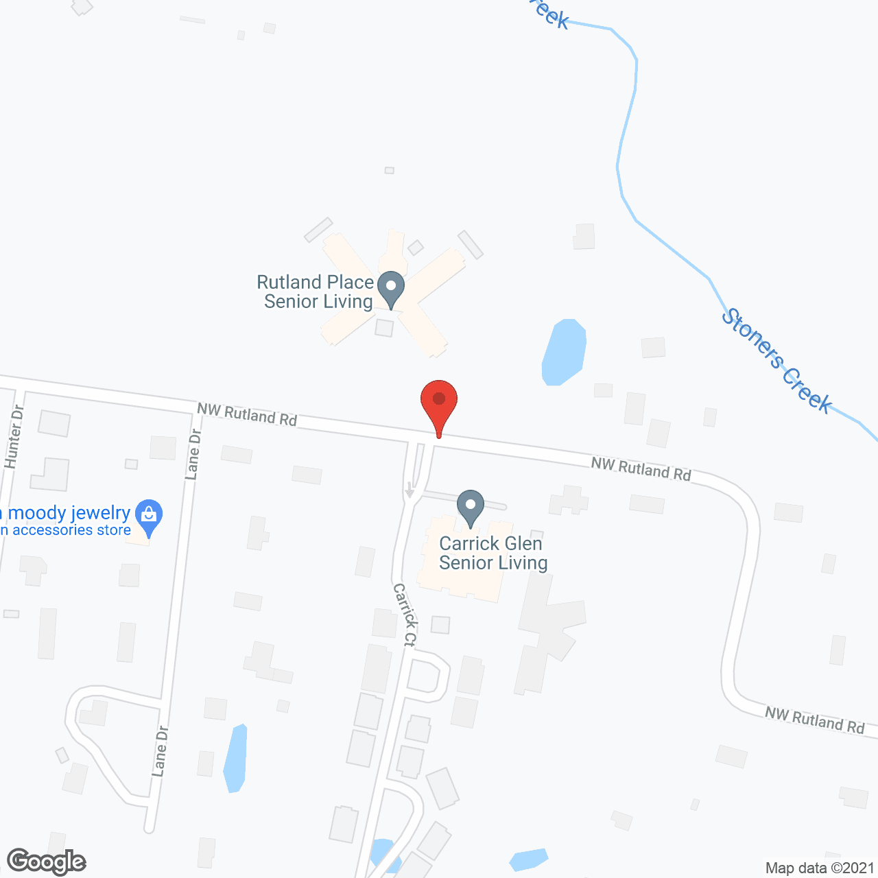 Map of the neighborhood around Rutland Place
