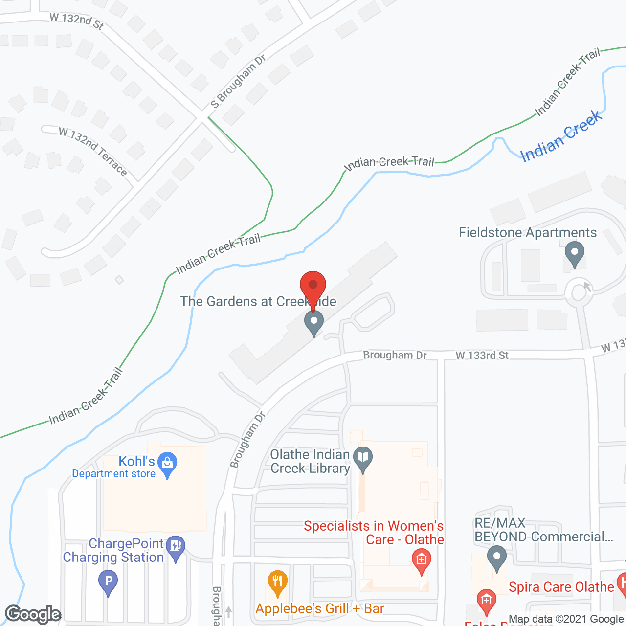 Map of the neighborhood around The Gardens at Creekside