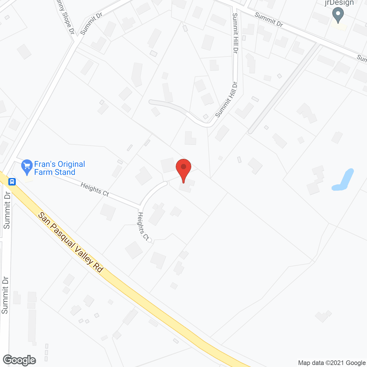 Map of the neighborhood around San Pasqual Villa