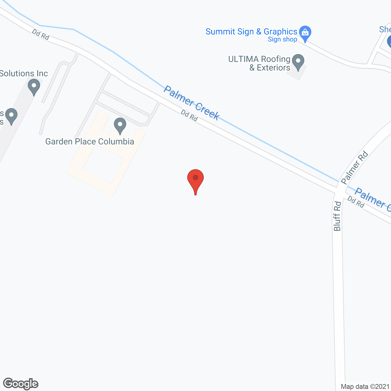 Map of the neighborhood around Garden Place Columbia