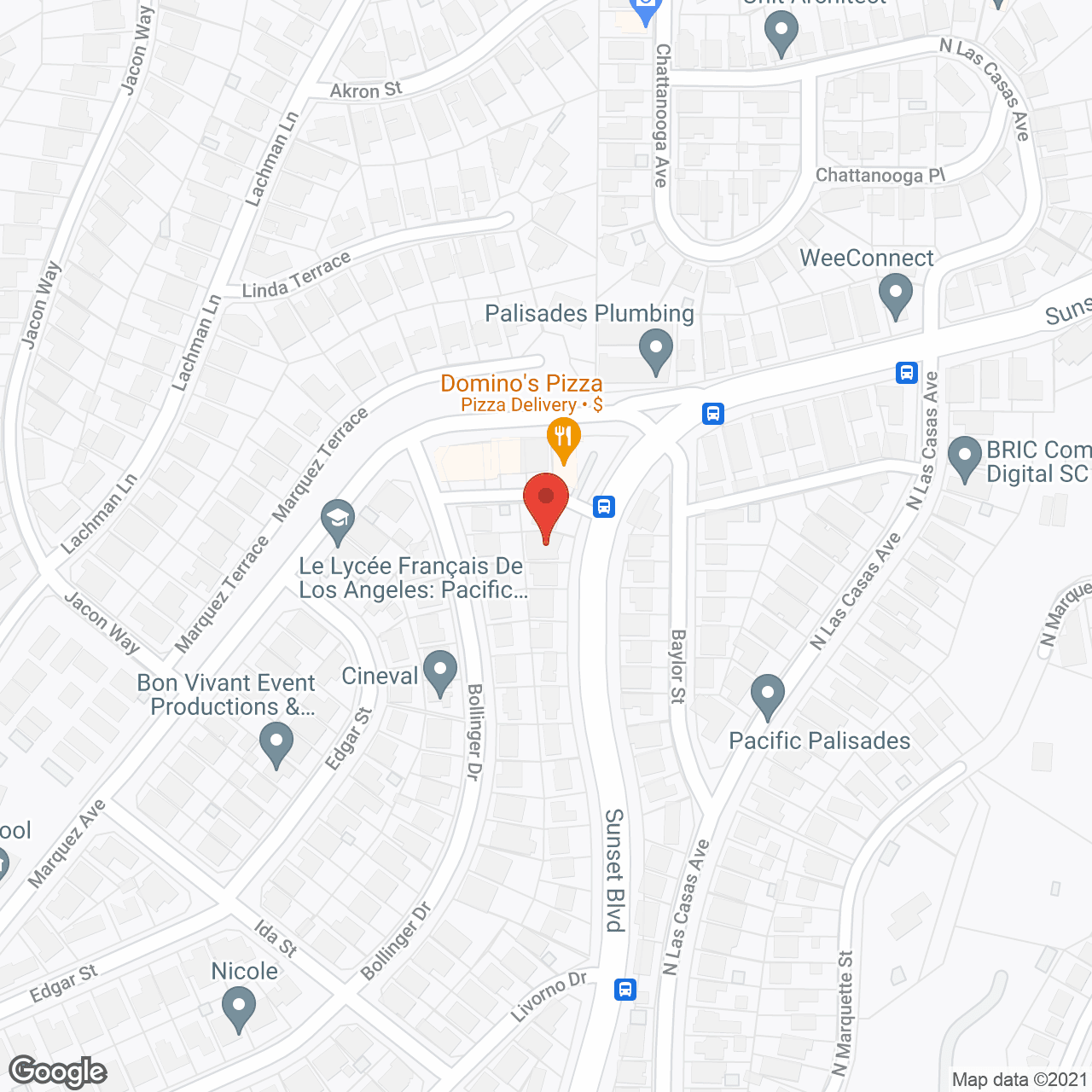 Map of the neighborhood around The Palisades Villa