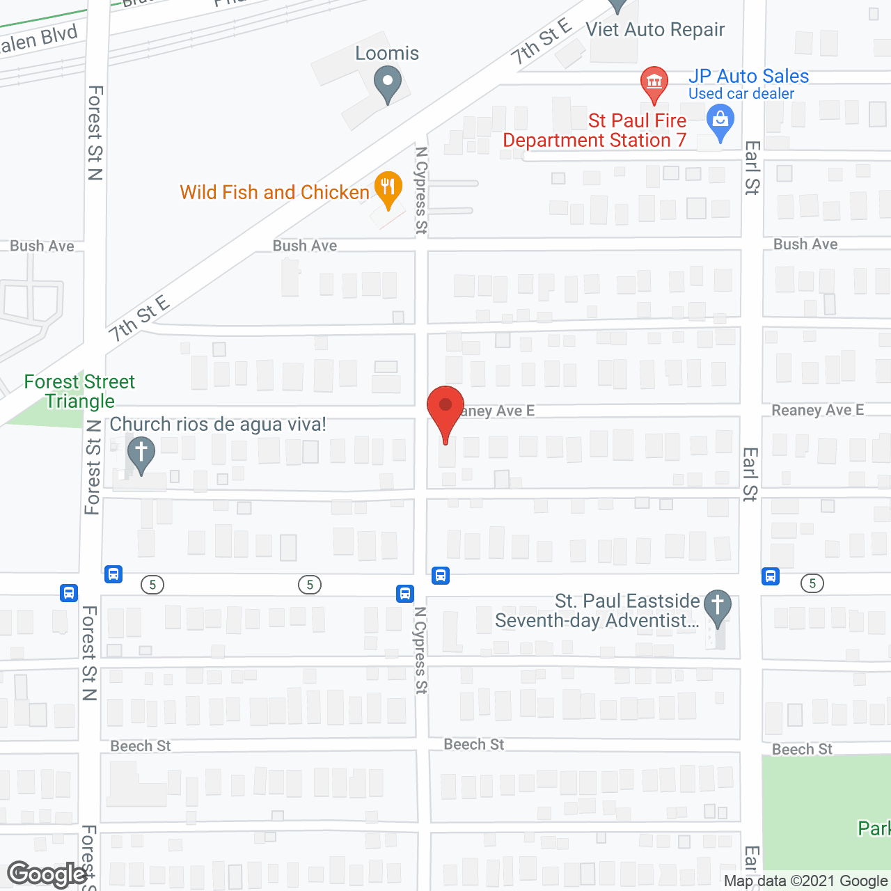 Map of the neighborhood around Peaceful Living