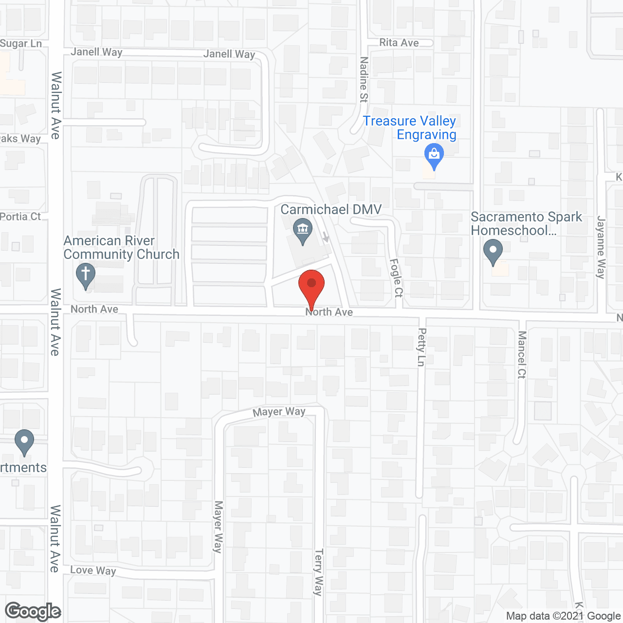 Map of the neighborhood around North Ave Retreat