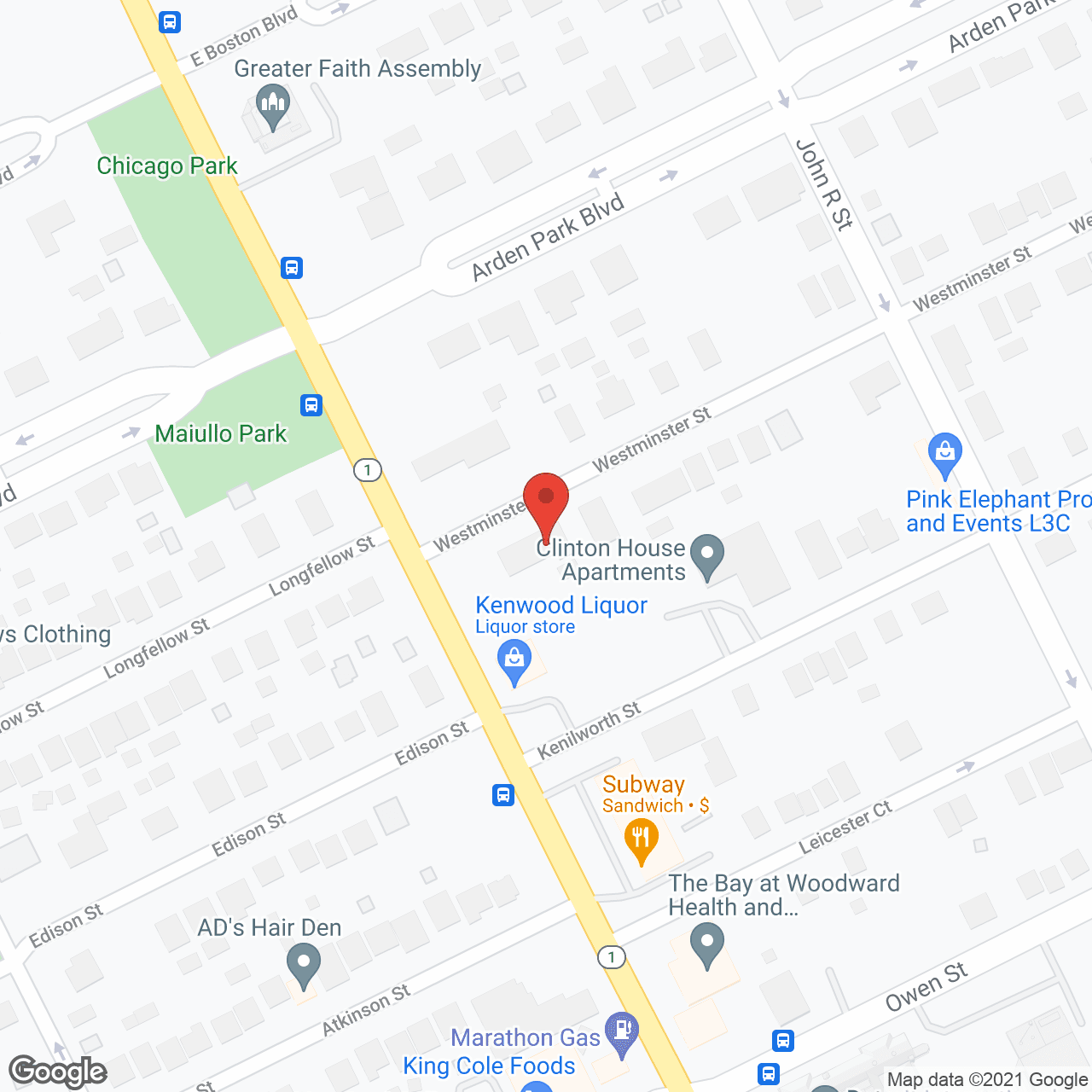 Map of the neighborhood around Esscada Group Home