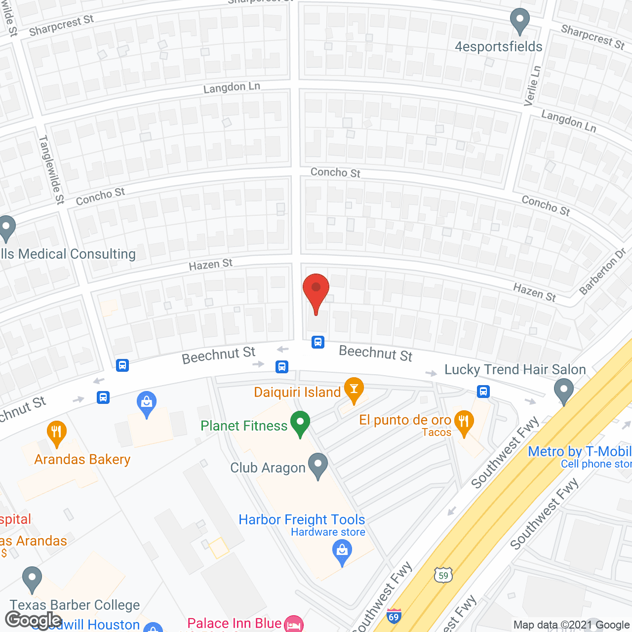 Map of the neighborhood around Com For Care Mary Bates