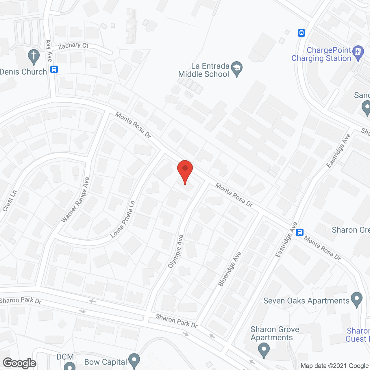 Map of the neighborhood around Orchid Lane