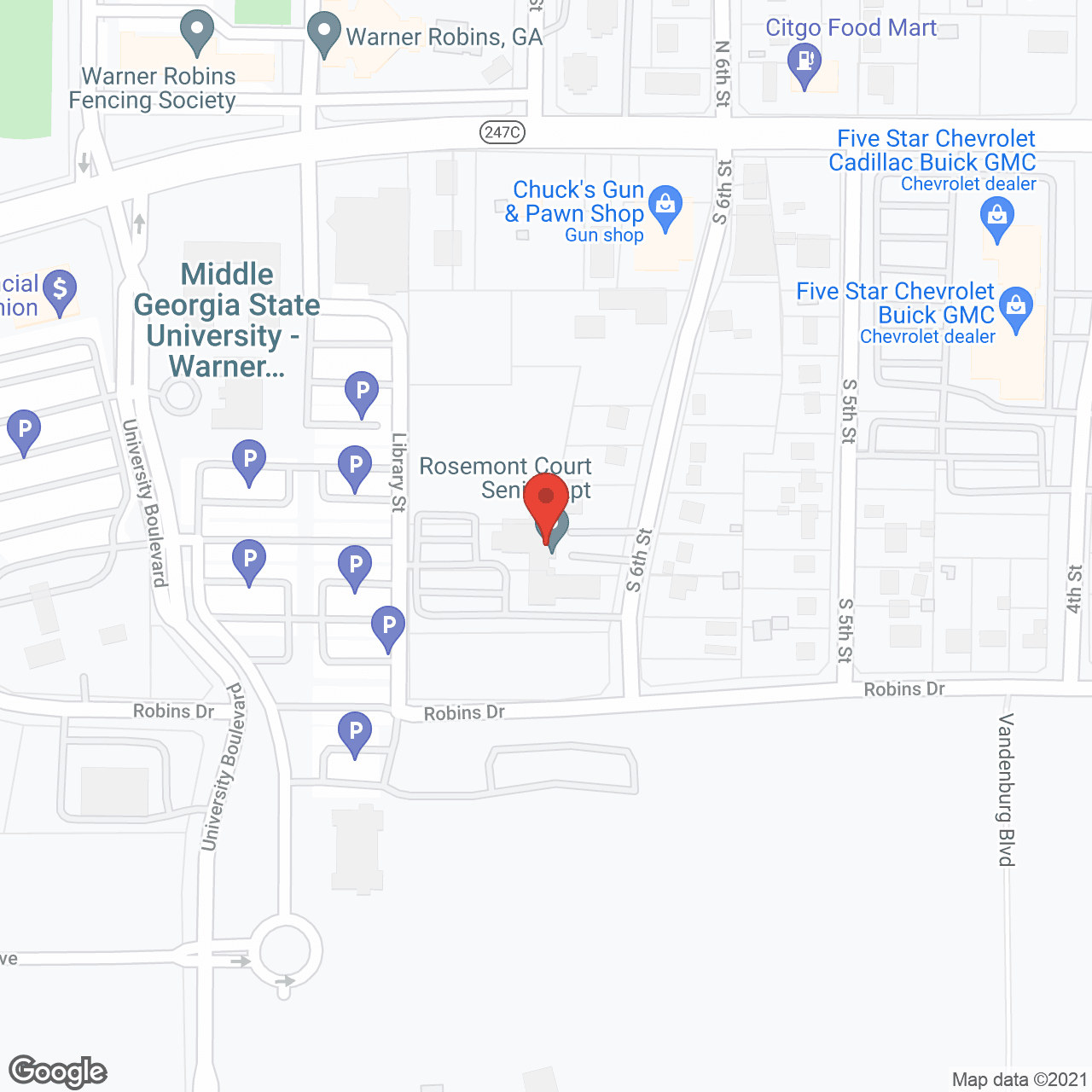 Map of the neighborhood around Rosemont Court