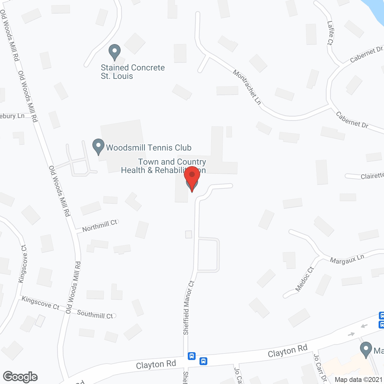 Map of the neighborhood around NHC HealthCare Town and Country