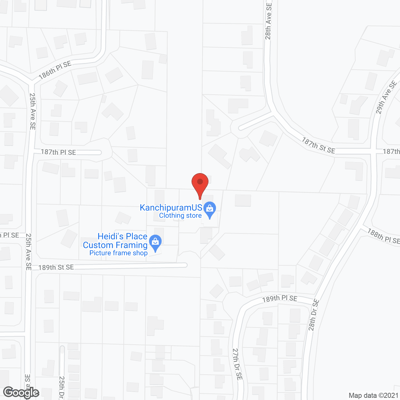 Map of the neighborhood around Sunrise Adult Family Care