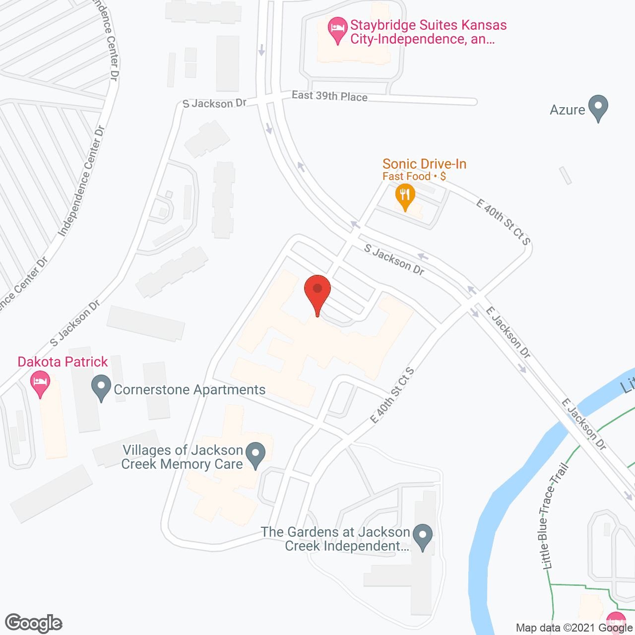 Map of the neighborhood around Villages of Jackson Creek Memory Care