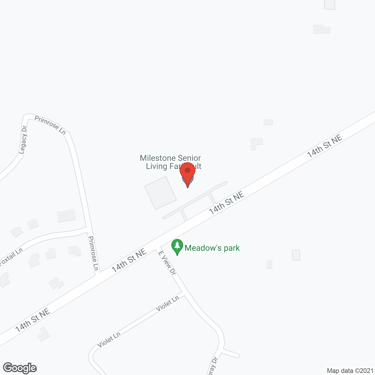 Map of the neighborhood around Milestone Senior Living Faribault