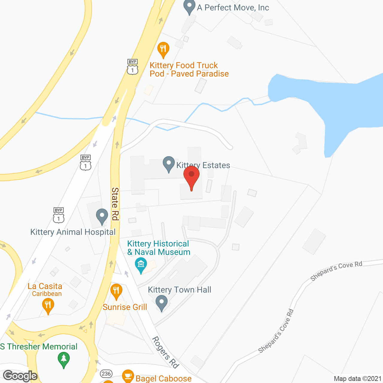 Map of the neighborhood around Holiday Kittery Estates