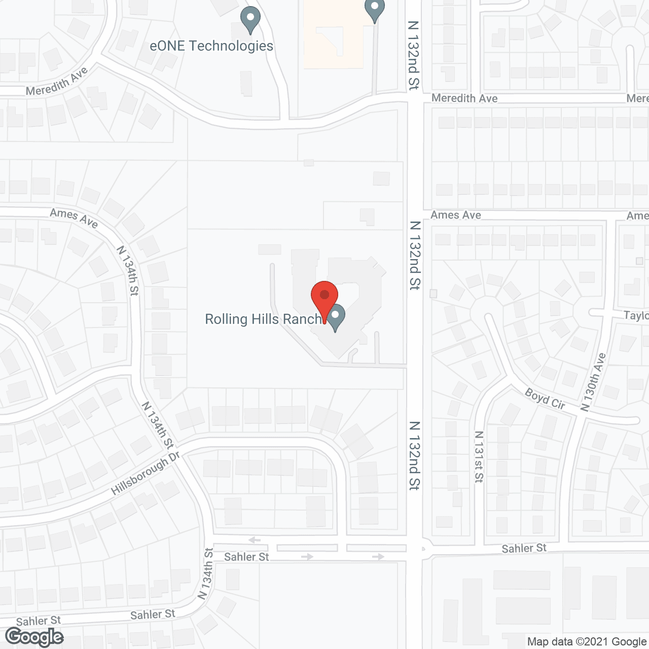 Map of the neighborhood around Holiday Rolling Hills Ranch