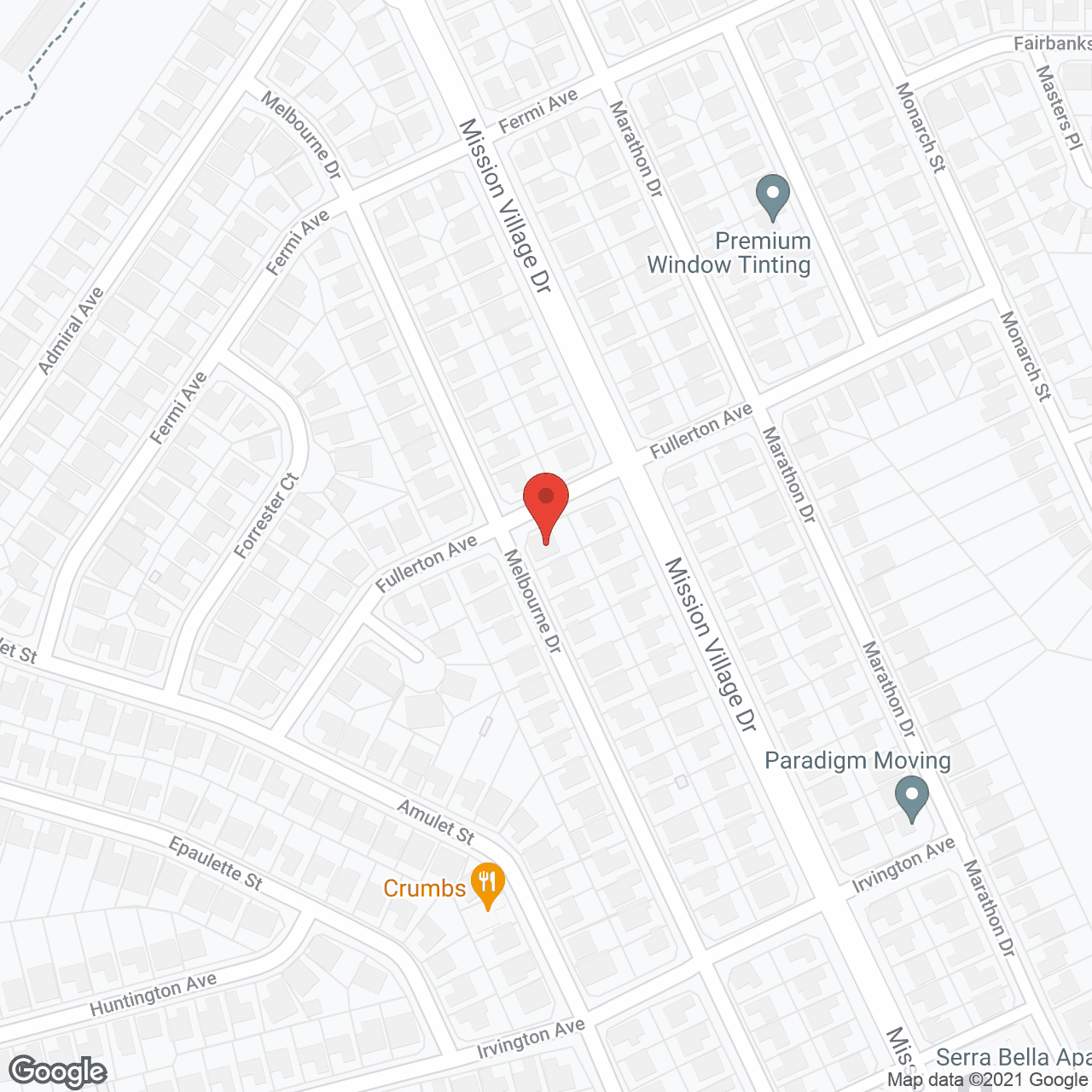 Map of the neighborhood around Mission Home II