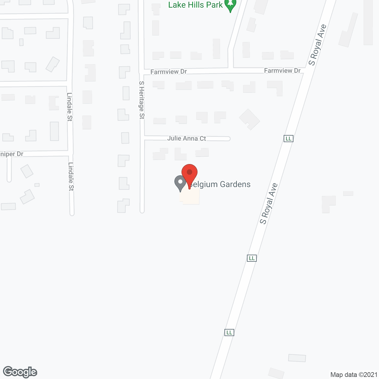 Map of the neighborhood around Belgium Gardens