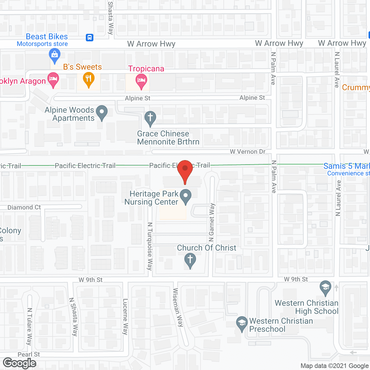 Map of the neighborhood around Christian Heritage Care Ctr