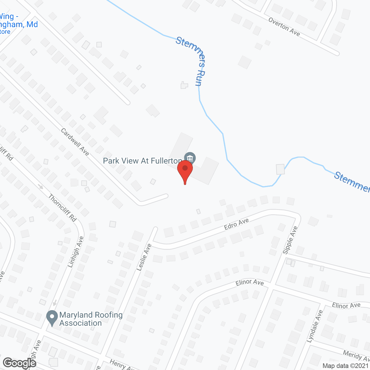 Map of the neighborhood around Park View at Fullerton